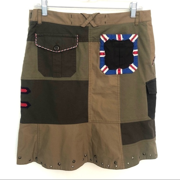 Moschino Cheap and Chic Military Patchwork Skirt - Picture 6 of 15
